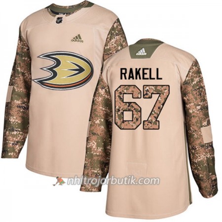 Män Ishockey Anaheim Ducks Tröja Rickard Rakell 67 Adidas 2017-2018 Camo Veterans Day Practice Authentic